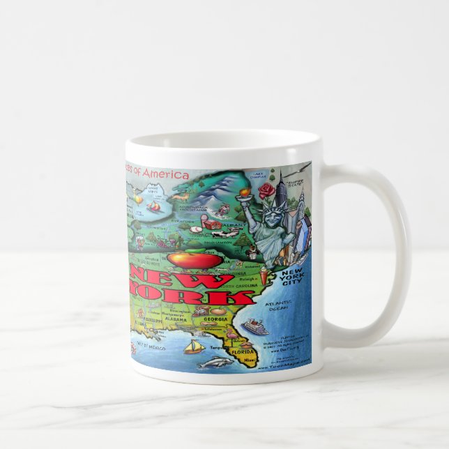 New York USA Map Kaffeetasse (Rechts)