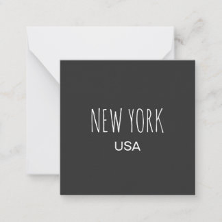 New York USA Minimalistische Typografie Design Mitteilungskarte