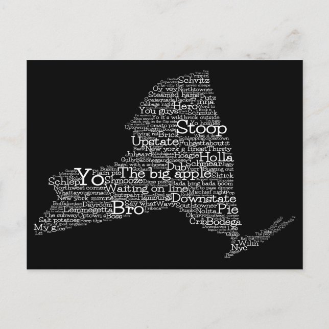 New York USA Slang Word Art Karte (Vorderseite)