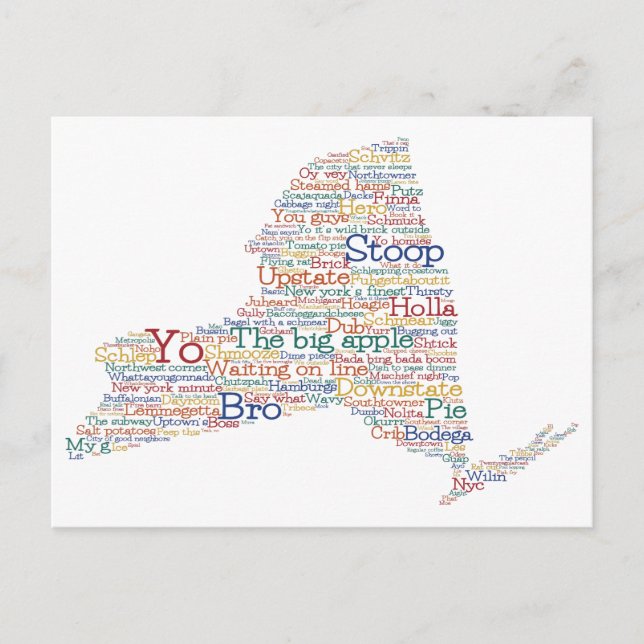 New York USA Slang Word Art Karte (Vorderseite)