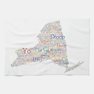 New York USA Slang Word Art Karte  Geschirrtuch