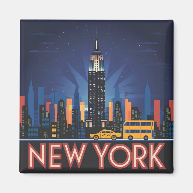 New York USA Vintag Magnet (Vorne)