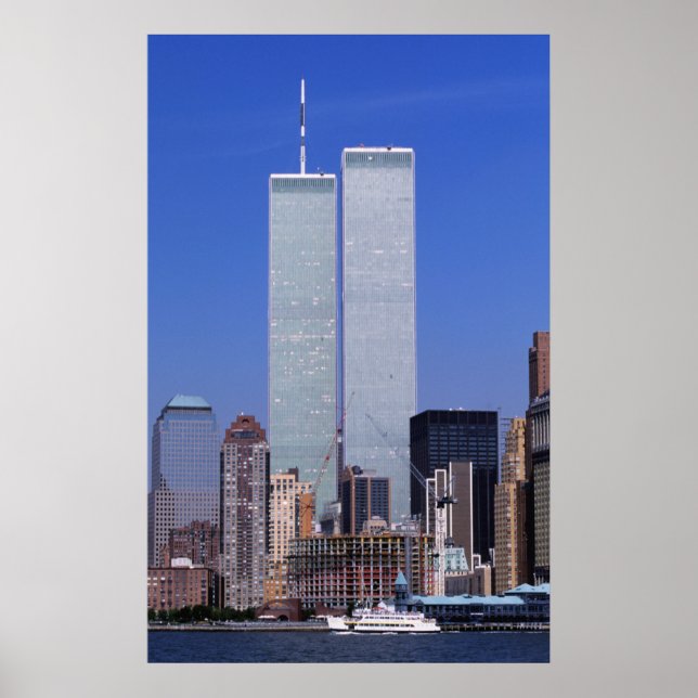 New York, USA. Zwillingstürme der berühmten Welt Poster (Vorne)