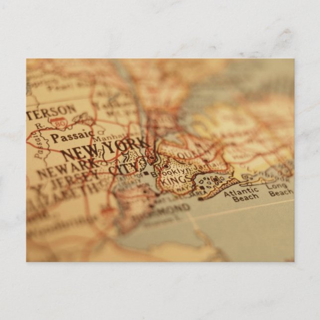 NEW YORK Vintage Karte (Vorderseite)