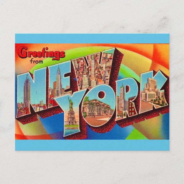 New York Vintage Postcard Postkarte (Vorderseite)
