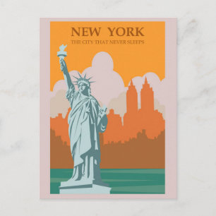 New York Vintage Reisepostkarte  Postkarte