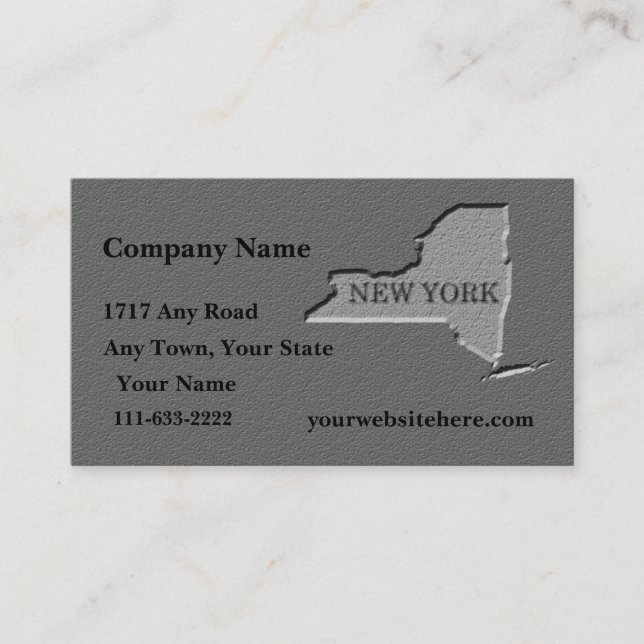 New York Visitenkarte geschnitzten Stein Look (Vorderseite)