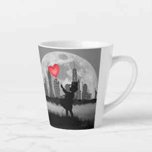 NEW YORK Vollmond Mädchen mit Herzballon Kaffeetas Milchtasse