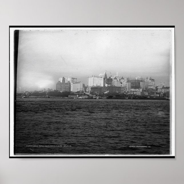 New York von Governor's Island um 1900 Poster (Vorne)