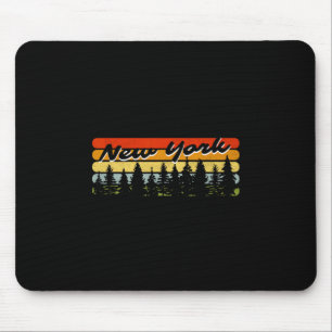 New York Wald Sonnenuntergang Bäume Hütte Thema So Mousepad
