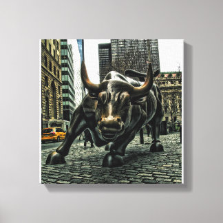 New York Wall Street Bull zur Leinwand