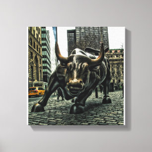 New York Wall Street Stier auf Leinwand