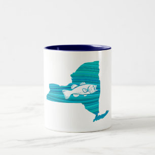 New York Wave Fishing Zweifarbige Tasse