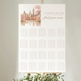 New York Wedding 20 Table Seating Chart Poster