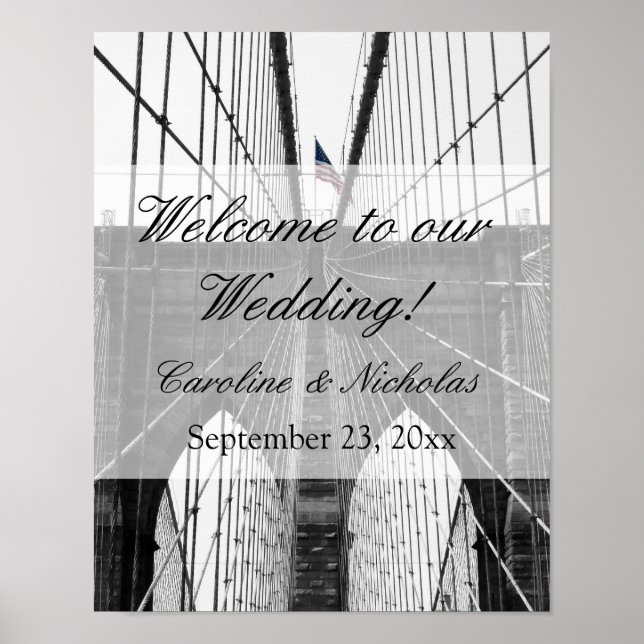 New York Wedding NYC Brooklyn Bridge Poster (Vorne)