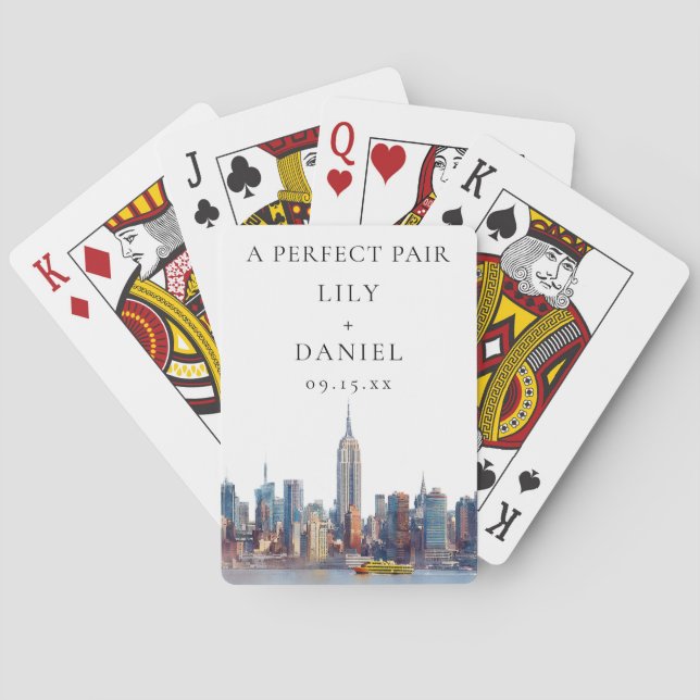 New York Wedding Perfect Pair Favor Spielkarten (Rückseite)