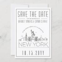 New York Wedding | Stilisierte Skyline Save the Da