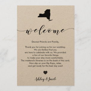 New York Wedding Welcome Letter & Itinerary Card Programm