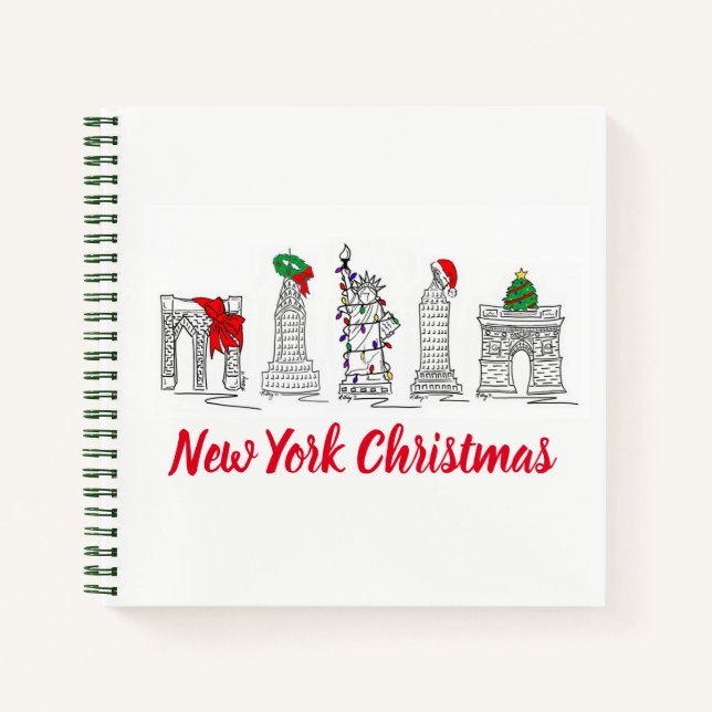 New York Weihnachten NYC Feiertage Sehenswürdigkei Notizbuch (Vorderseite)