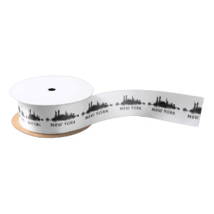New York whit Skyline v07 Satinband