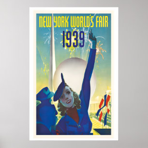New York World's Fair 1939 Vintage-Reisebild Poster