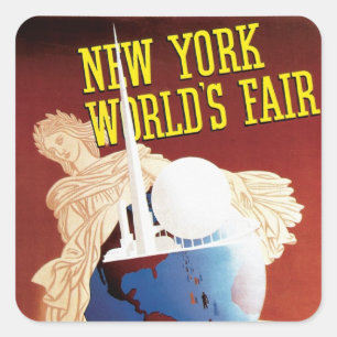New York World's Fair (Globe) Quadratischer Aufkleber