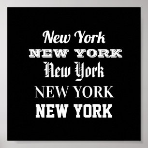 New York Wort Art Typografy Poster Moderne