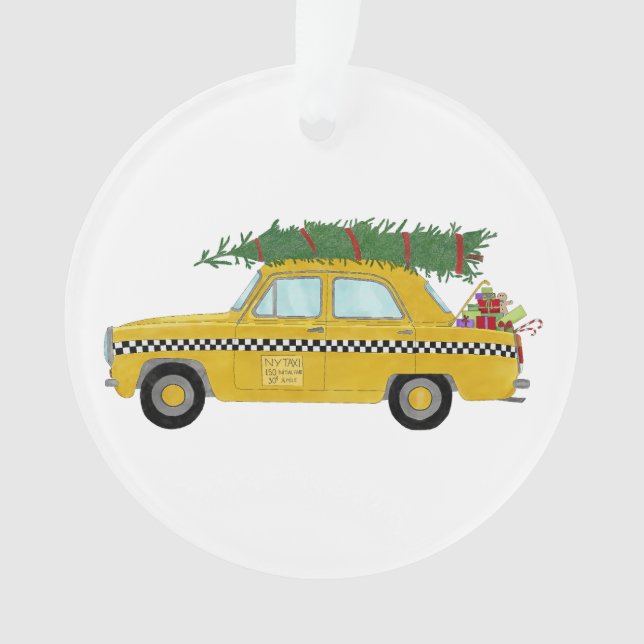 New York Yellow Cab Taxi Weihnachtsbaum Ornament (Vorderseite)