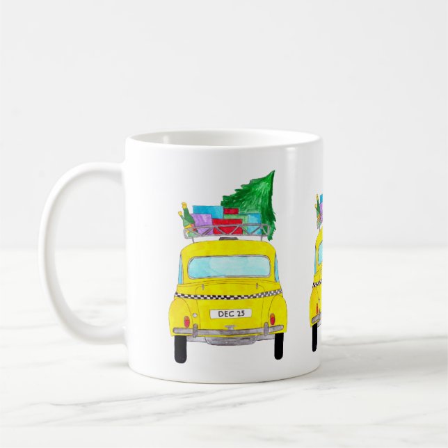 New York Yellow Cab Taxi Weihnachtsgeschenke Kaffeetasse (Links)