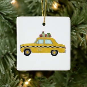 New York Yellow Cab Taxi Weihnachtsgeschenke Keramikornament