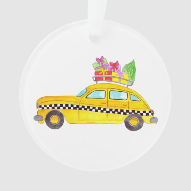 New York Yellow Cab Taxi Weihnachtsgeschenke Ornament (Vorderseite)