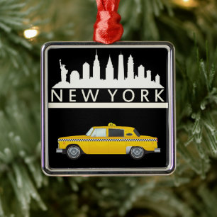 New York Yellow Taxi Cab - Ornament Aus Metall