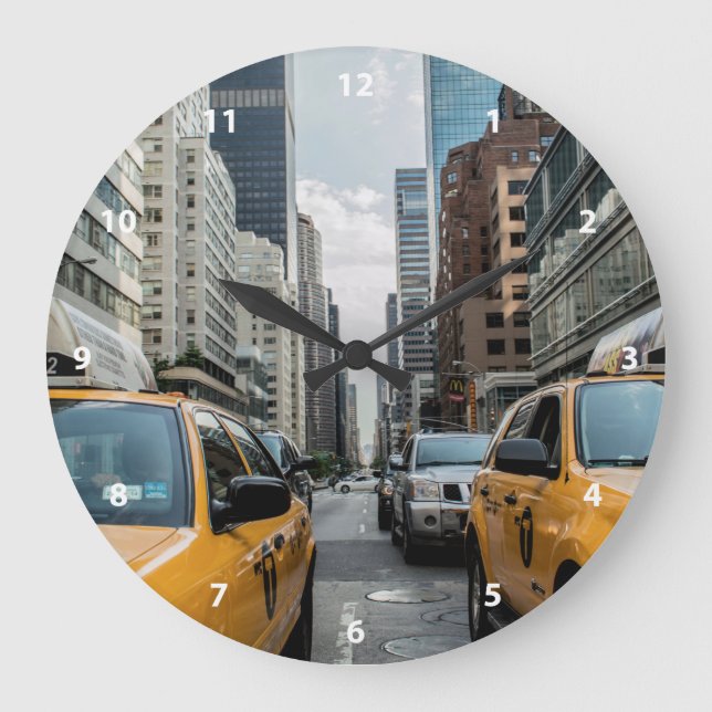 New York Yellow Taxi Große Wanduhr (Vorderseite)