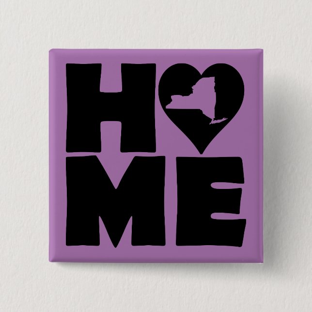 New York Zuhause Heart Staat Button Abzeichen Butt (Vorderseite)