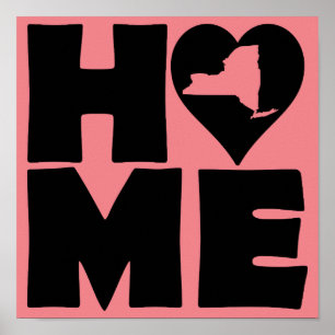 New York Zuhause Herz Staat Poster Schild