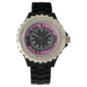 New- YorkAbend Skylinerosa Armbanduhr