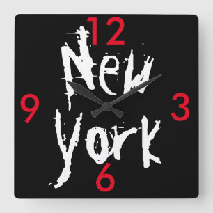 New- Yorkacryl-Wanduhr Quadratische Wanduhr