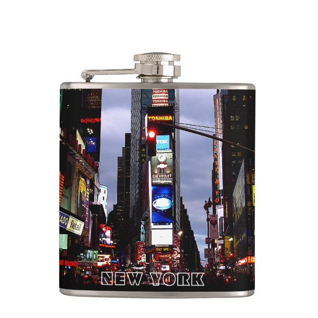 New- Yorkandenken-Flaschen-Times Square-Andenken Flachmann (Vorderseite)