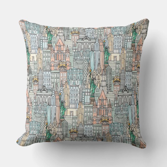 New- YorkAquarell Kissen (Vorderseite)