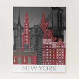 New- Yorkaufzüge bis zum Nacht - Rot