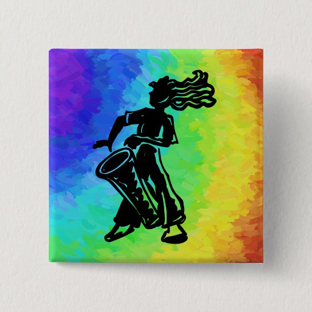 New- YorkBoogie-Nachttrommel-Regenbogen Button (Vorderseite)