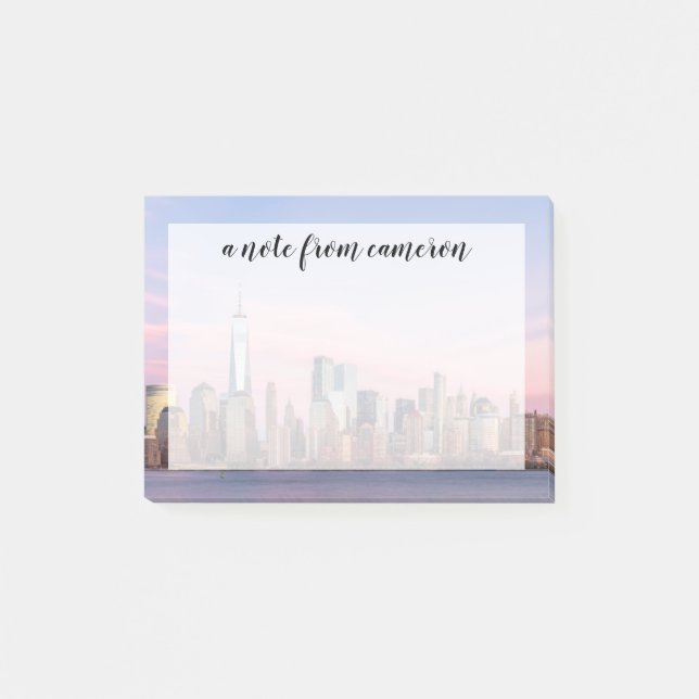 New Yorker Abend Skyline Post-it Klebezettel (Vorderseite)