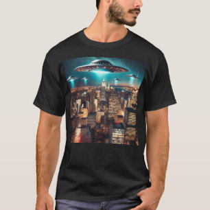New Yorker Alien Invation Drones Invasion T-Shirt