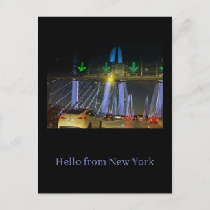 New Yorker beleuchtete Brücken-Postkarte Postkarte