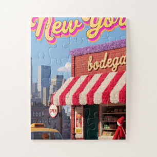 New Yorker Bodega Nacht Taxi Skyline Poster