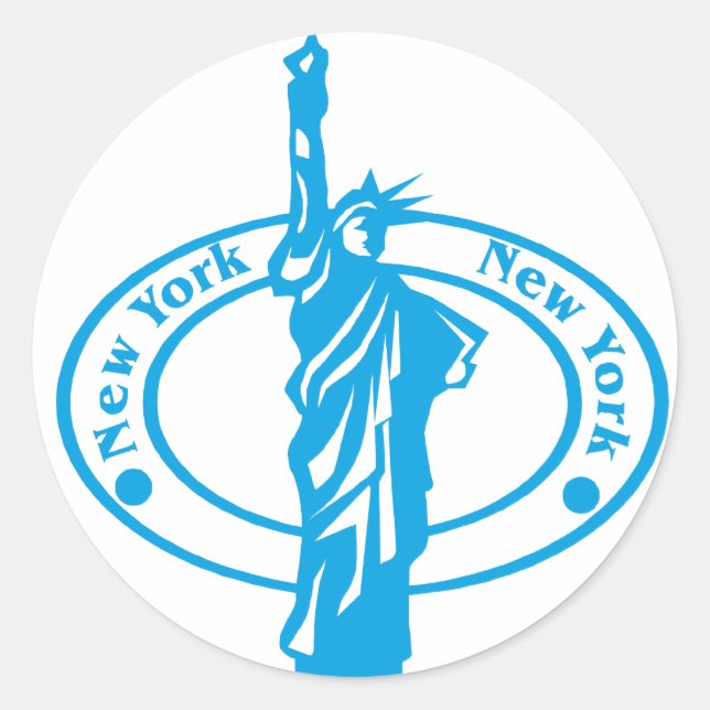 New Yorker Briefmarke Runder Aufkleber (Vorderseite)