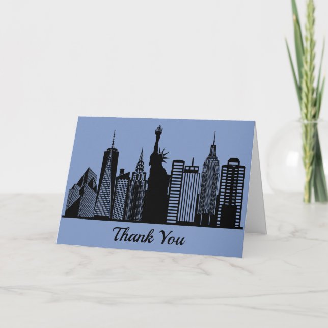 New Yorker City Silhouette Dankeskarte (Vorderseite)