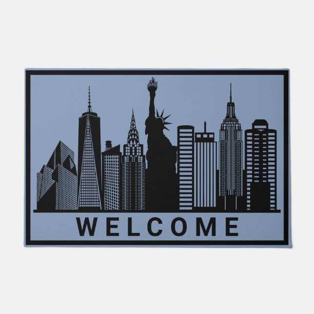 New Yorker City Silhouette Fußmatte (Vorderseite)