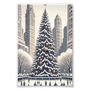 New Yorker Eislauf-Weihnachtskarte Fotodruck
