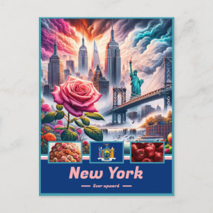 New Yorker Essenz Wahrzeichen und Legenden Postkarte